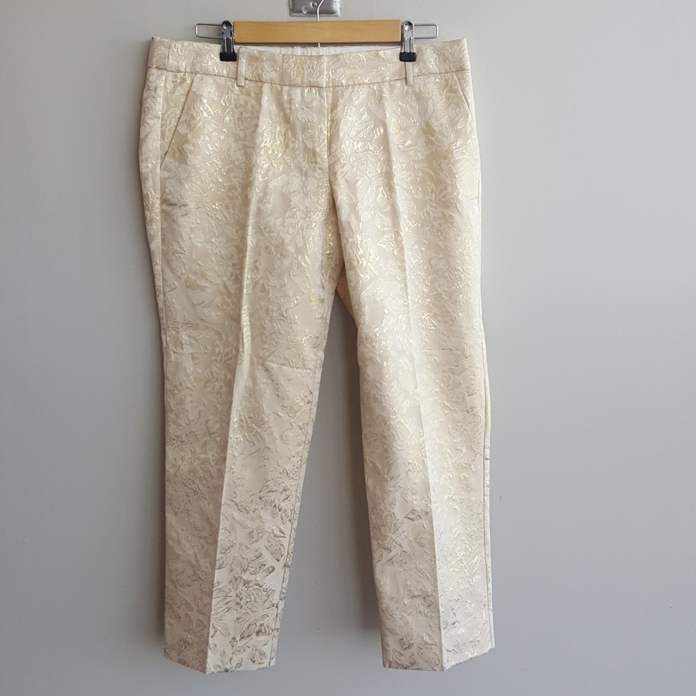 Cream Floral J Crew Pants